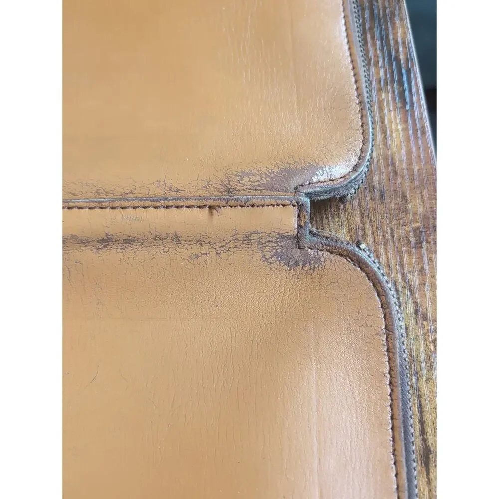 Vintage Renwick Tan Brown Leather Zip Around Portfolio Document Case USA READ
